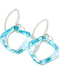 Smart Glass Jewelry - Recycled Gin Bottle Ruffle Boomerang Earrings Sterling - Lyst