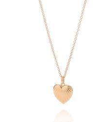 Nellou Jewellery - Scalloped Heart Necklace Plated Sterling - Lyst