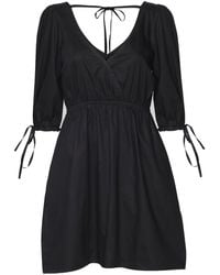 REISTOR - Gathered Elbow Sleeve Short Cotton Dress - Lyst