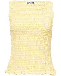 Amy Lynn - Sonya Pure Cotton Lemon Gingham Top - Lyst