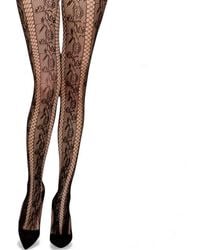 HIGH HEEL JUNGLE by KATHRYN EISMAN - Noir Stem Venom Lace Tights - Lyst