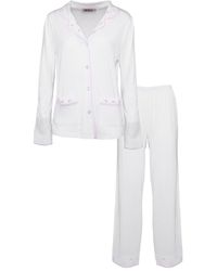 Reve Sleepwear - Ciel Tencel Long Pj Set With Bow Embroidery - Lyst