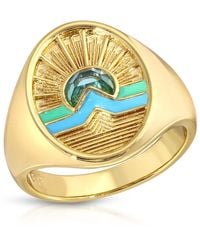 Glamrocks Jewelry - Tequila Sunrise Signet Ring- Sky - Lyst