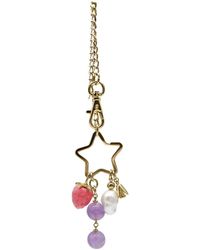 Farra - Star With Strawberry Amethyst And Baroque Pearl Dangle Bag Charm - Lyst