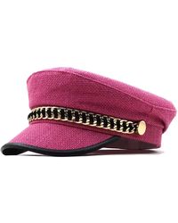 Chanel Joan Elkayam - Tweed Trim Chained Baker Boy Hat - Lyst