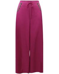 Riviera Soirée - Bardot Straight-Leg Satin Pants - Lyst