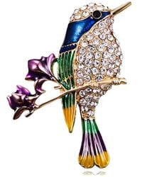 Chanel Joan Elkayam - Crystal Embellished Multicolour Bird Brooch - Lyst