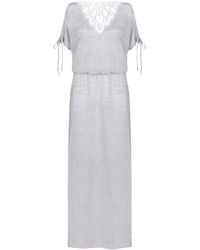 Oh!Zuza - Long Dress With Embroidery And Open Back - Lyst