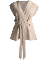 REISTOR - Neutrals Power Moves Short Sleeve Top - Lyst