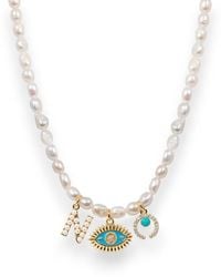 Alexie of Athens - Delphi Monogram Talisman Pearls - Lyst
