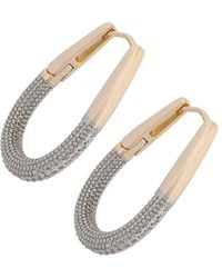 Ebru Jewelry - Pave Diamonds Hoop Mid Size Earrings - Lyst