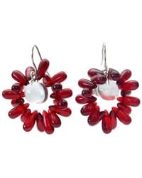 Laura Daili - Ruby Bloom Glass Earrings - Lyst