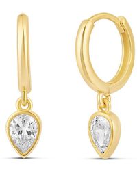SHYMI - Bezel Pear Drop Earrings - Lyst