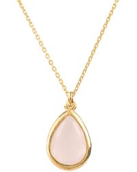 LÁTELITA London - Pisa Mini Teardrop Necklace Gold Rose Quartz - Lyst