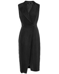 Smart and Joy - Tailor Wrap Effect Dress With Topstitched Collar - Lyst