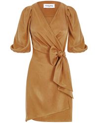 Femponiq - Draped Vegan-cupro Wrap Dress - Lyst