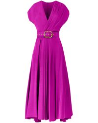 ALINA CERNĂTESCU - Segue Vibrant Cocktail Dress With Pockets And Textile Belt - Lyst