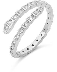 SHYMI - Thin Pave Snake Ring - Lyst