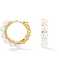 Dower & Hall - Medium Pearl Huggie Hoops - Lyst