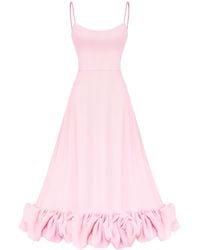 POST MERIDIEM - Light- Flounce Bustier Midi Dress - Lyst