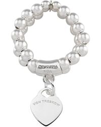 Von Treskow - Two- Strand Stretchy Ring With Vt Flat Heart - Lyst