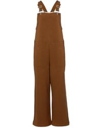 Naftul French Terry Wide Leg Palazzo, Brown.