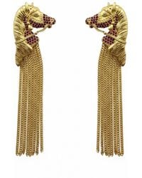 Silver & Elegant Co. - Golden Tidal Curve Thick Plated Bronze Earrings - Lyst