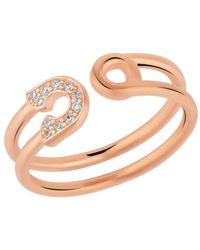 Spero London - Sterling Pave Jewelled Safety Pin Ring - Lyst