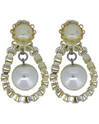 Vickisarge - Neutrals The Floating Pearl Earrings - Lyst