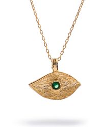Ebru Jewelry - Cleopatra's Emerald Guardian Eye Necklace - Lyst