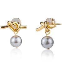Miss Cecilia - Ada Knot Pearl Earrings - Lyst
