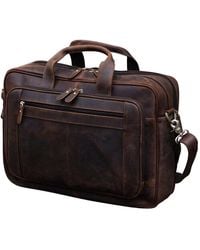 Touri - Genuine Leather Briefcase With Multiple Compartment - Lyst