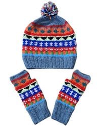 Springmoonatelier - Handcrafted Wool Hat And Fingerless Gloves - Lyst
