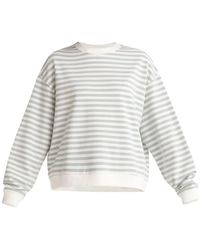 Paisie Striped Sweatshirt In Light Green & White