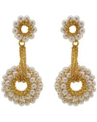 Lavish by Tricia Milaneze - Neutrals Pearl & Snowdrop Handmade Earrings - Lyst