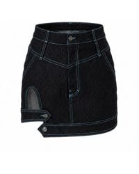 Gao Republic - Mini Skirt Cut-Out Denim - Lyst