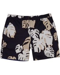 lords of harlech - Edward Monstera Floral Smoke Flat Front Short - Lyst