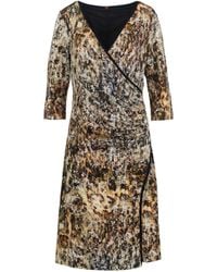 Conquista - Print Jersey Faux Wrap Dress - Lyst