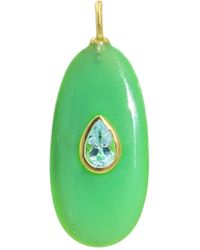 KAMARIA - Chrysoprase Gemstone Pendant With Topaz - Lyst