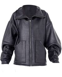 Metamorph - Oversized Croc-Effect Jacket - Lyst
