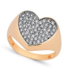 Ecce | Artisan Diamonds - 14Ct Solid Heart Diamond Chevalier Ring - Lyst