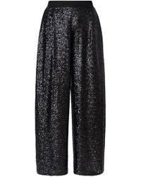 LIA ARAM - Wrap-Around Sequin Cropped Trousers - Lyst