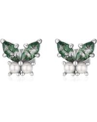 Azura Jewelry New York - Monarch Butterfly Moss Agate Earrings Vermeil - Lyst