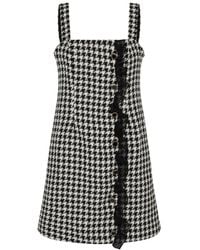 Sour Figs - Sequined Houndstooth Bouclé-Knit Mini Dress - Lyst