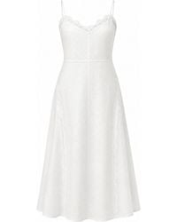 Exquise - Briellyn Lace Detail Strappy Linen Midi Dress - Lyst