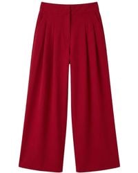 Louche - Tyler Fine Twill Pleat Front Wide Leg Trouser - Lyst