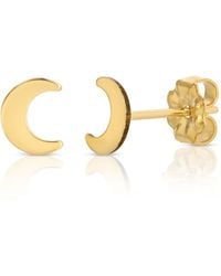 Glamrocks Jewelry - Crescent Moon Stud Earrings - Lyst