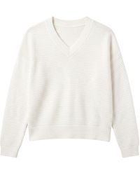 Brodie Cashmere - Rippled Stitch V Neck - Lyst