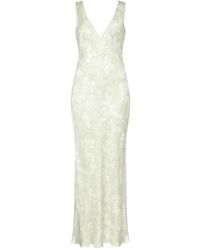 Lily Rou - Neutrals Silk Coral V Neck Maxi Slip Dress - Lyst