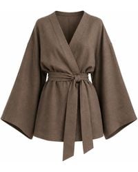 Idyllo - Linen Mini Kimono Dress - Lyst